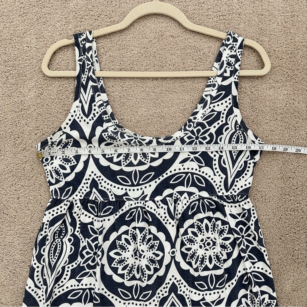 Roxy Navy & White Floral Sleeveless Tank Top Sun Dress- Beach Vacation Surf - Picture 11 of 12